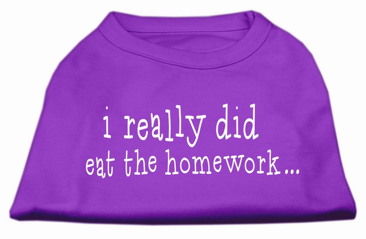 I really did eat the Homework Screen Print Shirt Purple XS